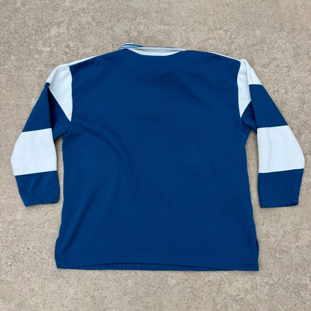 Jaclyn Smith Sport Vintage Navy White Colorblock Quarter Zip Pullover Large - Picture 4 of 7